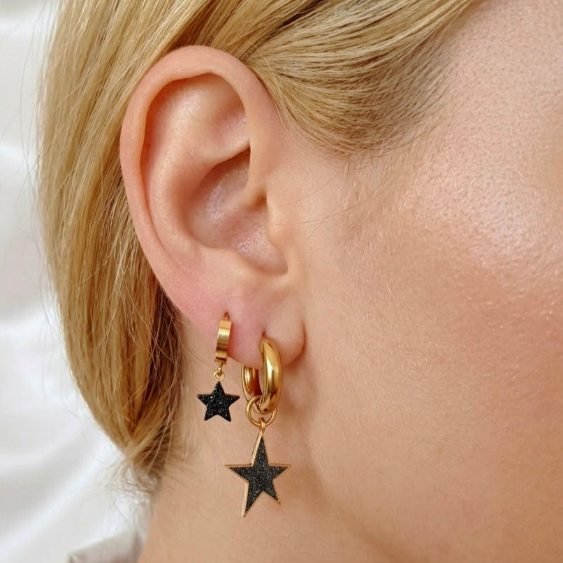 Star Noir Hoops