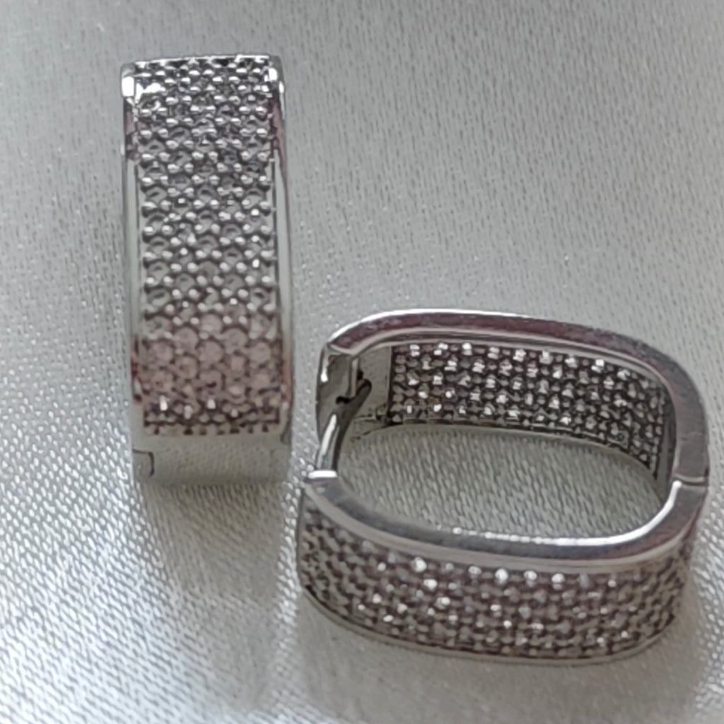 Sparkling Pave Hoops