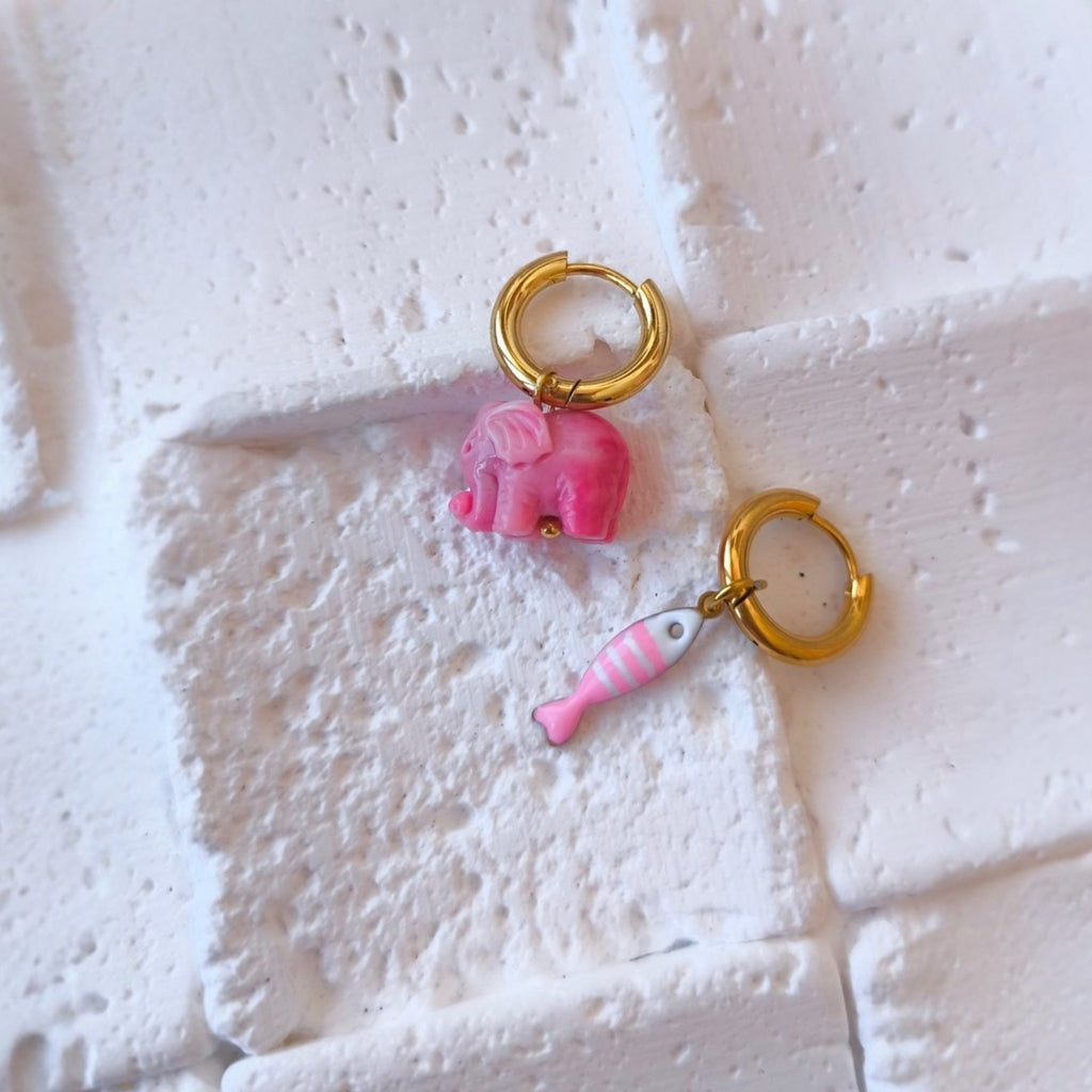 Pink Charms Hoop Earrings | 8€-10€