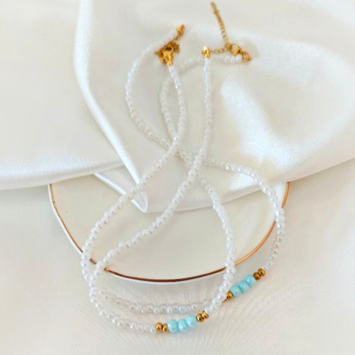 White Beaded Necklace