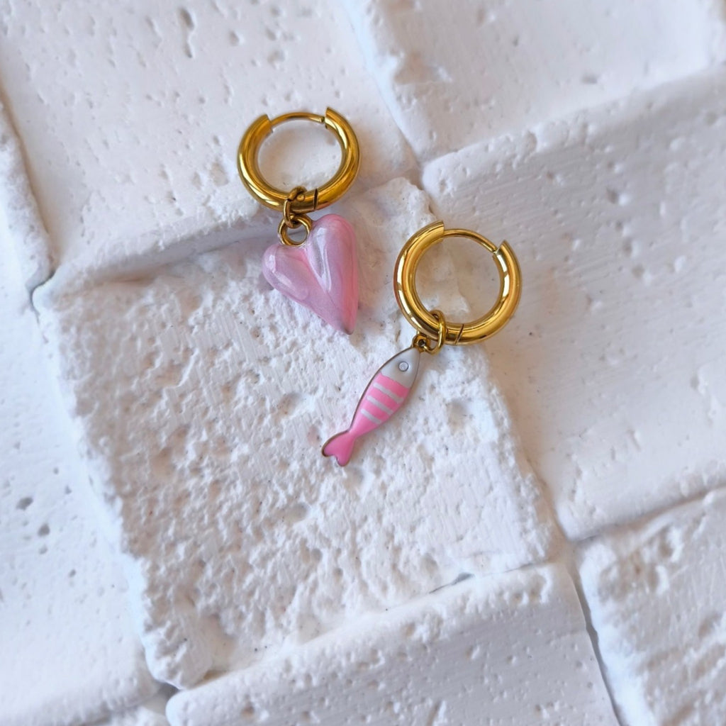 Pink Charms Hoop Earrings | 8€-10€