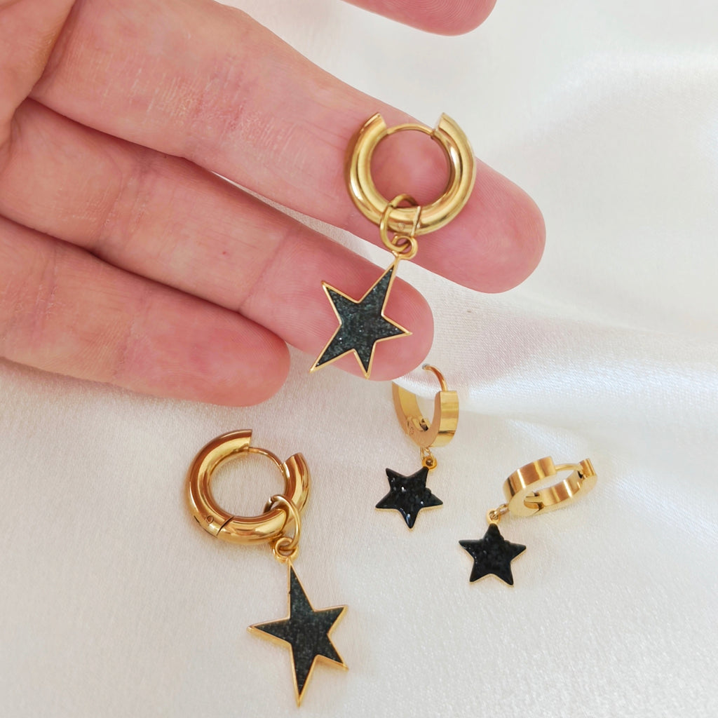 Star Noir Hoops