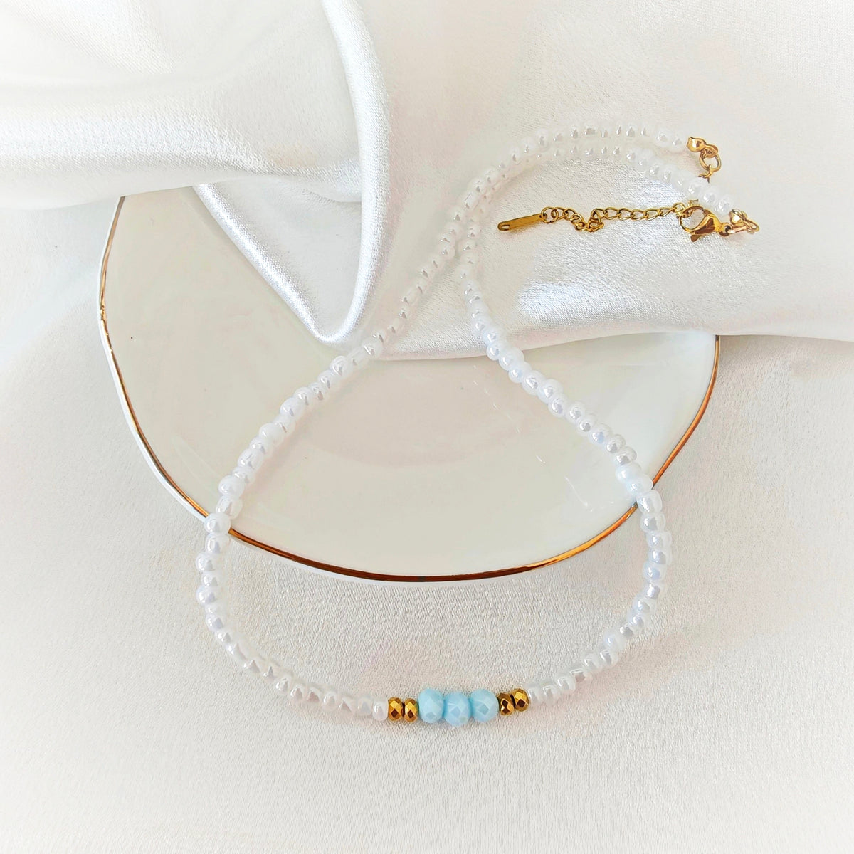 White Beaded Necklace