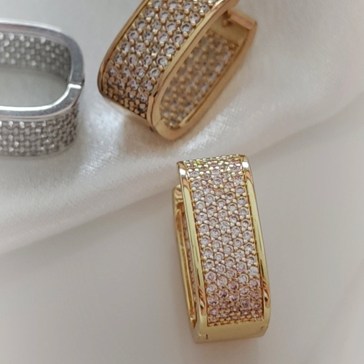 Sparkling Pave Hoops