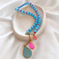 Pop Drops Necklace – Sky Blue & Fuchsia