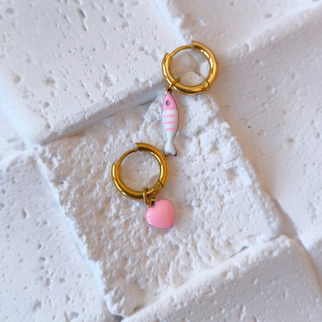 Pink Charms Hoop Earrings | 8€-10€