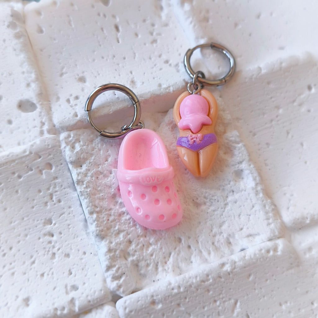 Croc & Swimmer Charm Earrings