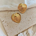 Ribbed Heart Earrings